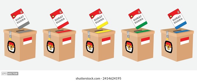 Indonesia Election Day concept.  (translation text surat suara = ballot election). Eps Vector