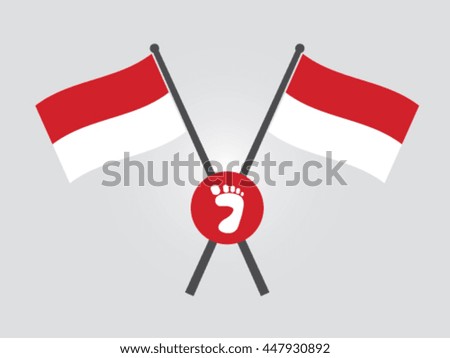 Indonesia Emblem Foot Print