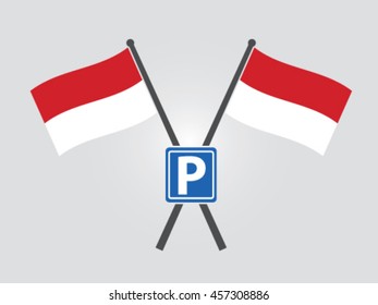 Indonesia Emblem Road Sign