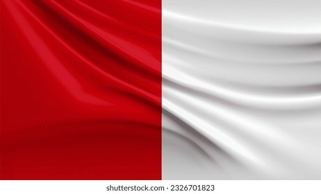 Bandera del tejido de Indonesia fondo blanco rojo