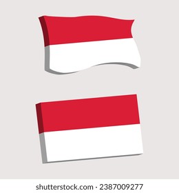 Indonesia Flag 3d shape vector illustration