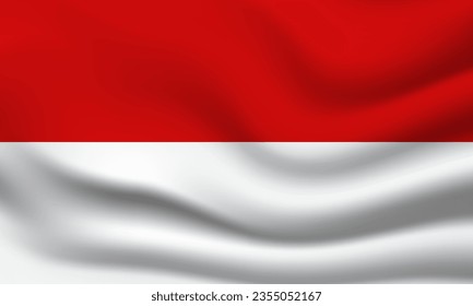 Indonesia flag 3d waving banner background