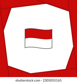 Plantilla de diseño de fondo de resumen de la bandera de Indonesia. Banner en medios sociales del Día de la Independencia de Indonesia. Caricatura de Indonesia