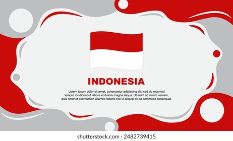 Bandera de Indonesia Fondo Abstractas Plantilla de diseño plano. Ilustración vectorial del Fondo de pantalla del Anuncio del Día de la Independencia de Indonesia. Vector de Indonesia