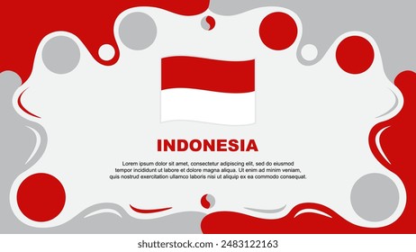 Indonesia Flag Abstract Background Flat Design Template. Indonesia Independence Day Banner Wallpaper Vector Illustration. Indonesia