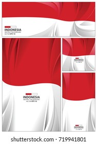 Indonesia flag abstract colors background. Collection banner design. brochure vector illustration.