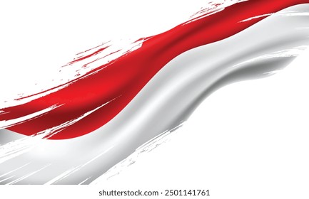 Indonesia Flag Background 3d Realistic Grunge Style