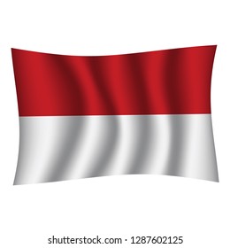 Indonesia flag background with cloth texture. Indonesia Flag vector illustration eps10. - Vector