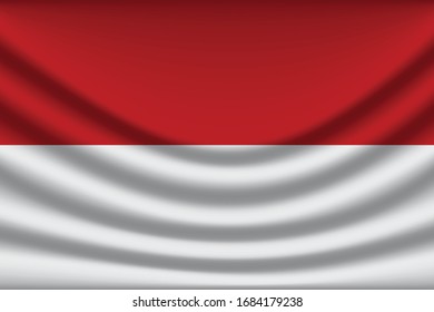 Indonesia flag background with cloth texture. Indonesia Flag vector illustration eps10. - Vector