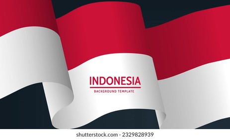 Indonesia flag background layout template