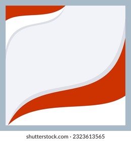 Indonesia Flag Banner Design, red and white flag corner design square banner.
