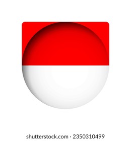 Indonesische Flagge - hinter dem zerschnittenen Kreissenpapier-Loch mit innerem Schatten.