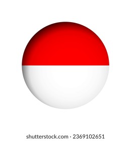 Indonesische Flagge - hinter dem zerschnittenen Kreissenpapier-Loch mit innerem Schatten.