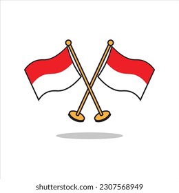 Elemento de vector de borde de bandera de Indonesia