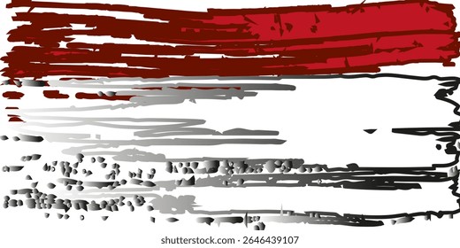 Indonesia Flag with Brush Concept. Happy Indonesian Independence Day. Flag of Indonesia in Grunge Style