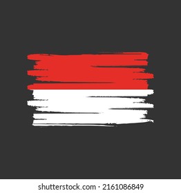 Indonesia Flag Brush. National Flag