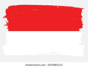 Ícone de vetor de textura de pintura de pincel de bandeira da Indonésia