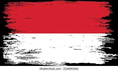 Indonesia flag with brush paint textured isolated  on png or transparent background,Symbol of Indonesia,template for banner,promote, design, and business matching country poster, vector illustration 