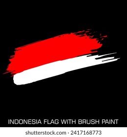  Bandera de Indonesia con pintura de brocha, vector
