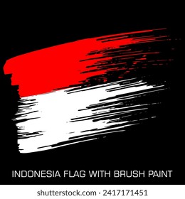 Indonesische Flagge mit Pinselstrich, Vektorgrafik
