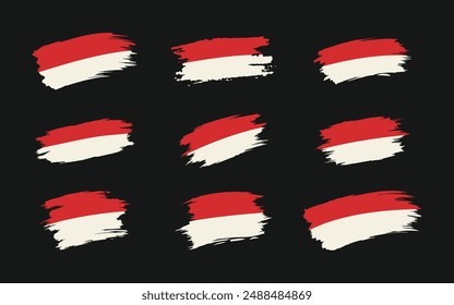 Estilo de pincel de bandera de Indonesia