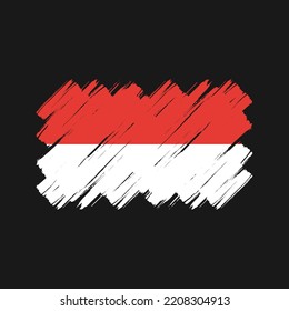 Indonesia Flag Brush Strokes Painted Collection Stock Vector Royalty Free