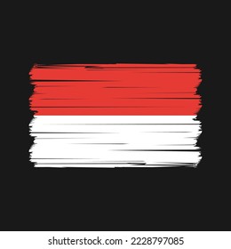 Ilustración del vector del pincel de bandera de Indonesia