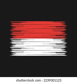 Ilustración del vector del pincel de bandera de Indonesia