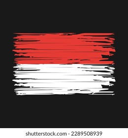 Indonesische Flagge - Vektorgrafik mit Pinselspitze
