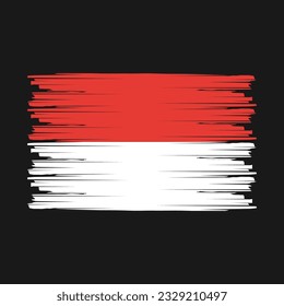 Indonesia Flag Brush Vector Illustration