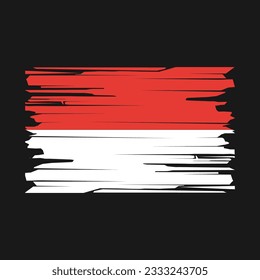 Indonesische Flagge - Vektorgrafik mit Pinselspitze