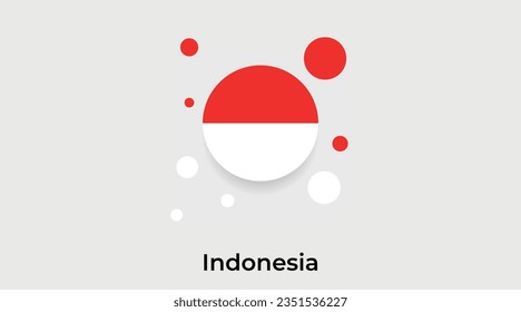 Indonesische Flagge Blase Kreis rund Form Symbol bunte Vektorgrafik