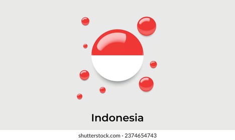 Indonesische Flagge Blase Kreis rund Form Symbol bunte Vektorgrafik