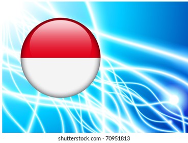 Indonesische Flag-Taste auf abstraktem hellen Hintergrund - Original-Illustration