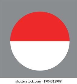 INDONESIA flag circle flat style icon design