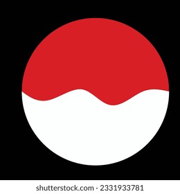 INDONESIA flag circle flat style icon design