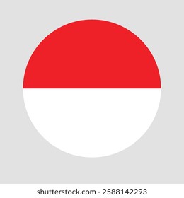 Indonesia flag circular or round or sphere or spherical or circle vector design and illustration with grey background so Amazing 