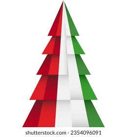 Indonesia flag colors - icon. Colored puzzle pieces of the Indonesian flag. Symbol of love. Christmas tree on a white background - logo. Vector design emblem.