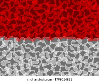 Indonesia Flag composed of Hearts Shape. Transparent flag design. Izolated vector Illustration. Use for printing, posters, T-shirts, textile drawing, web, etc. Follow other flags in my colleсtion.