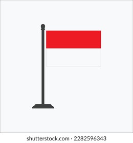 País de bandera de Indonesia en el diseño de vectores de polo activo editable de arte plano