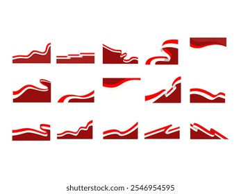 Indonesia Flag Decoration Element Set