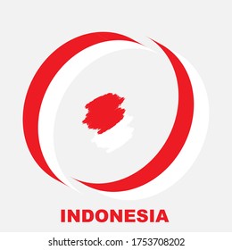 Indonesia Flag design. Isolated template for your designs. Vector illustration