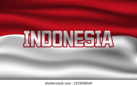 Indonesia Flag Fabric Texture Realistic Background Stock Vector ...