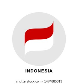 Indonesia flag flat design vector. Red and white flag illustration. South east asian flag design.
