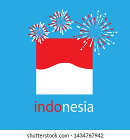 Indonesia flag, flat style design vector south east asia flag design.