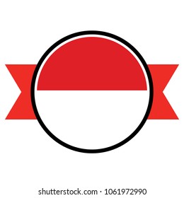 Indonesia flag in glossy round button of icon. flag logo of Indonesia emblem isolated on white background, Indonesia national concept sign, Vector illustration.