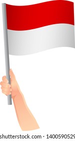 Indonesia flag in hand icon