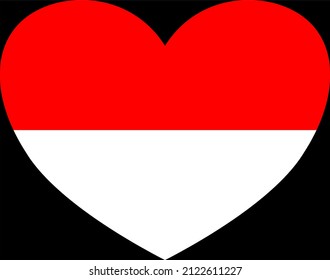 Indonesia  flag in heart shape isolated  on png or transparent  background,Symbols of Indonesia, template for banner,card,advertising ,promote, and business matching country poster, vector