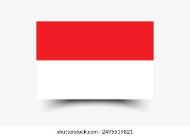 Bandera de Indonesia. Bandera de Indonesia. Icono de marca. Color estándar. Tamaño estándar. Bandera rectangular. Ilustración de computadora. Ilustración digital Ilustración vectorial.