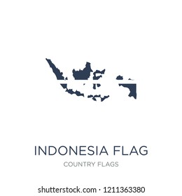Indonesia flag icon. Trendy flat vector Indonesia flag icon on white background from Country Flags collection, vector illustration can be use for web and mobile, eps10